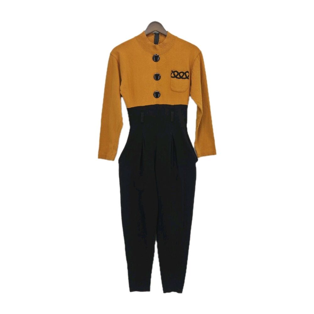 Vintage Zanoni 70s 80s Long Sleeve Jumpsuit 100% Cotton Size Small